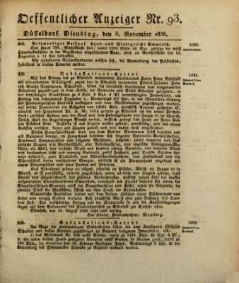 Amtsblatt für den Regierungsbezirk Düsseldorf Dienstag 8. November 1836