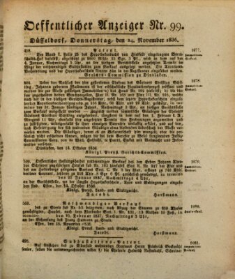 Amtsblatt für den Regierungsbezirk Düsseldorf Donnerstag 24. November 1836