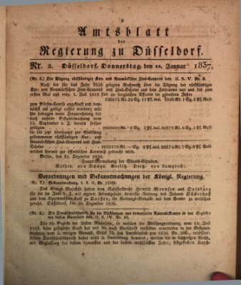 Amtsblatt für den Regierungsbezirk Düsseldorf Donnerstag 12. Januar 1837