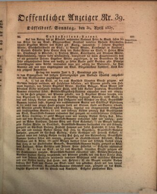 Amtsblatt für den Regierungsbezirk Düsseldorf Sonntag 30. April 1837