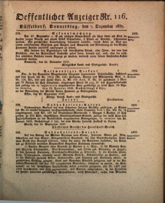 Amtsblatt für den Regierungsbezirk Düsseldorf Donnerstag 7. Dezember 1837