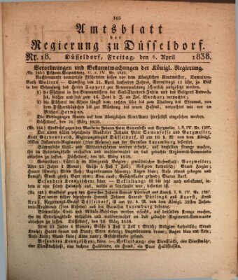 Amtsblatt für den Regierungsbezirk Düsseldorf Freitag 6. April 1838