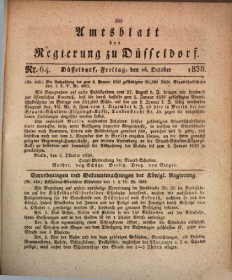 Amtsblatt für den Regierungsbezirk Düsseldorf Freitag 26. Oktober 1838
