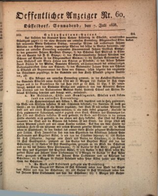 Amtsblatt für den Regierungsbezirk Düsseldorf Samstag 7. Juli 1838