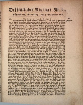 Amtsblatt für den Regierungsbezirk Düsseldorf Dienstag 4. September 1838