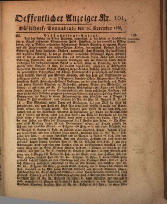 Amtsblatt für den Regierungsbezirk Düsseldorf Samstag 10. November 1838
