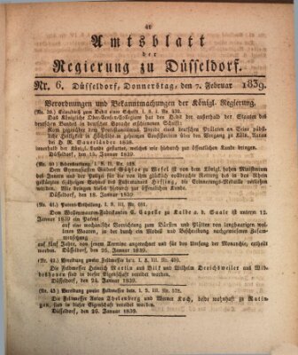 Amtsblatt für den Regierungsbezirk Düsseldorf Donnerstag 7. Februar 1839