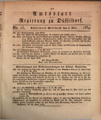 Amtsblatt für den Regierungsbezirk Düsseldorf Mittwoch 8. Mai 1839