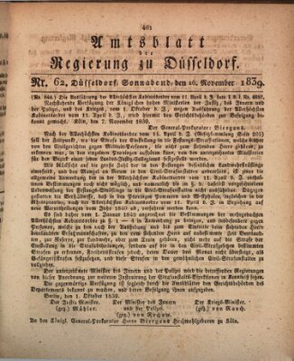 Amtsblatt für den Regierungsbezirk Düsseldorf Samstag 16. November 1839