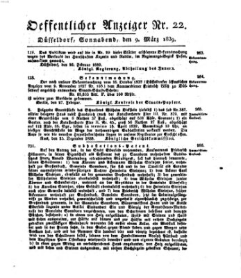 Amtsblatt für den Regierungsbezirk Düsseldorf Samstag 9. März 1839