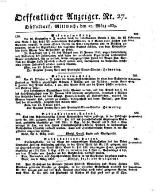 Amtsblatt für den Regierungsbezirk Düsseldorf Mittwoch 27. März 1839