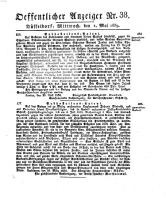 Amtsblatt für den Regierungsbezirk Düsseldorf Mittwoch 1. Mai 1839