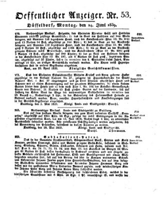 Amtsblatt für den Regierungsbezirk Düsseldorf Montag 24. Juni 1839