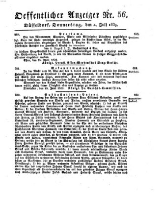 Amtsblatt für den Regierungsbezirk Düsseldorf Donnerstag 4. Juli 1839