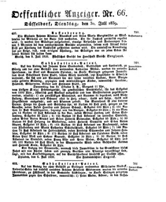 Amtsblatt für den Regierungsbezirk Düsseldorf Dienstag 30. Juli 1839