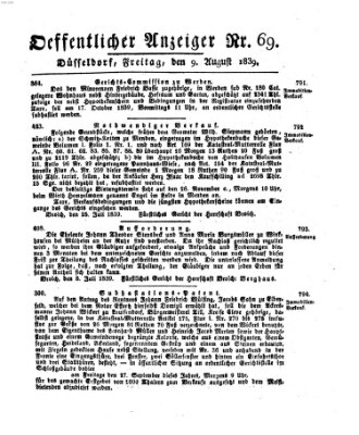 Amtsblatt für den Regierungsbezirk Düsseldorf Freitag 9. August 1839