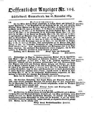 Amtsblatt für den Regierungsbezirk Düsseldorf Samstag 23. November 1839