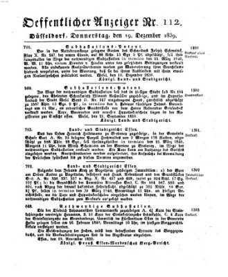 Amtsblatt für den Regierungsbezirk Düsseldorf Donnerstag 19. Dezember 1839