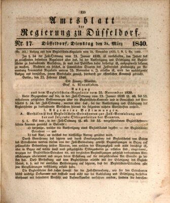 Amtsblatt für den Regierungsbezirk Düsseldorf Dienstag 31. März 1840