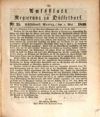 Amtsblatt für den Regierungsbezirk Düsseldorf Montag 4. Mai 1840