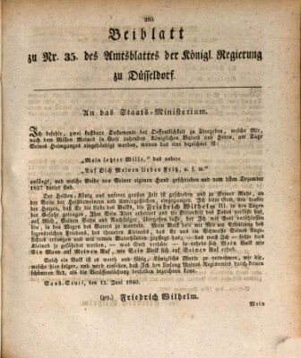 Amtsblatt für den Regierungsbezirk Düsseldorf Freitag 26. Juni 1840