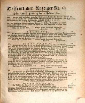 Amtsblatt für den Regierungsbezirk Düsseldorf Freitag 7. Februar 1840