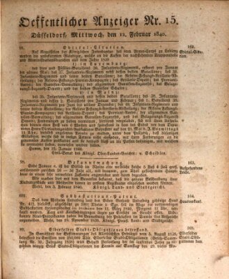 Amtsblatt für den Regierungsbezirk Düsseldorf Mittwoch 12. Februar 1840