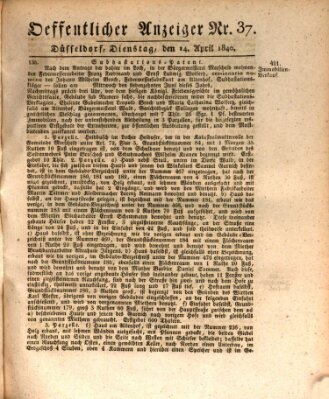 Amtsblatt für den Regierungsbezirk Düsseldorf Dienstag 14. April 1840
