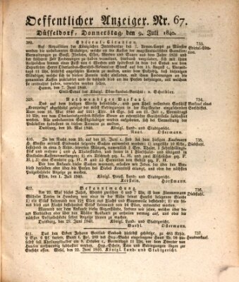 Amtsblatt für den Regierungsbezirk Düsseldorf Donnerstag 9. Juli 1840