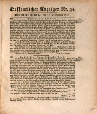 Amtsblatt für den Regierungsbezirk Düsseldorf Freitag 25. September 1840