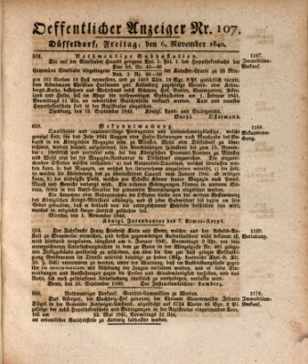 Amtsblatt für den Regierungsbezirk Düsseldorf Freitag 6. November 1840