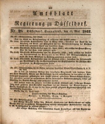 Amtsblatt für den Regierungsbezirk Düsseldorf Samstag 15. Mai 1841