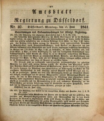 Amtsblatt für den Regierungsbezirk Düsseldorf Montag 28. Juni 1841