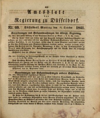 Amtsblatt für den Regierungsbezirk Düsseldorf Montag 18. Oktober 1841