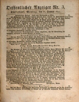Amtsblatt für den Regierungsbezirk Düsseldorf Montag 11. Januar 1841