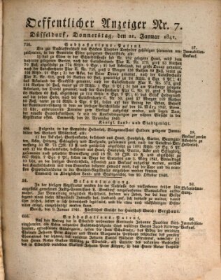 Amtsblatt für den Regierungsbezirk Düsseldorf Donnerstag 21. Januar 1841