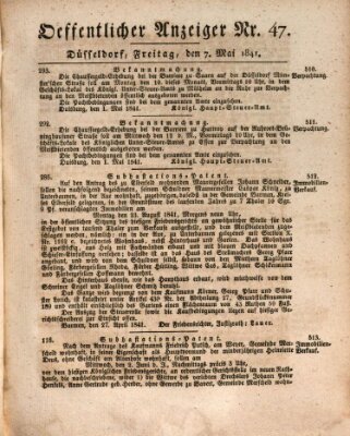 Amtsblatt für den Regierungsbezirk Düsseldorf Freitag 7. Mai 1841