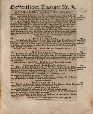 Amtsblatt für den Regierungsbezirk Düsseldorf Montag 6. September 1841
