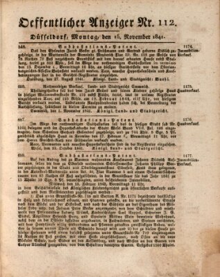 Amtsblatt für den Regierungsbezirk Düsseldorf Montag 15. November 1841