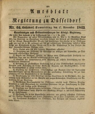 Amtsblatt für den Regierungsbezirk Düsseldorf Donnerstag 17. November 1842