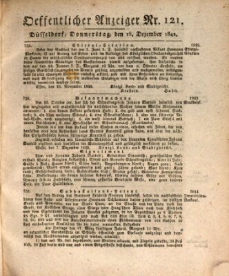 Amtsblatt für den Regierungsbezirk Düsseldorf Donnerstag 15. Dezember 1842