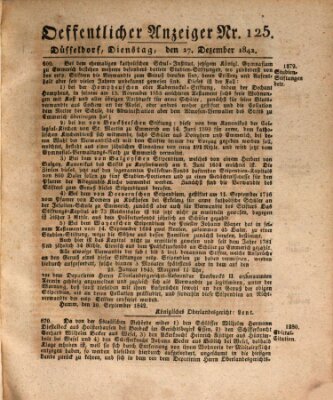 Amtsblatt für den Regierungsbezirk Düsseldorf Dienstag 27. Dezember 1842