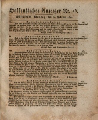Amtsblatt für den Regierungsbezirk Düsseldorf Montag 14. Februar 1842