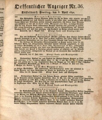 Amtsblatt für den Regierungsbezirk Düsseldorf Freitag 8. April 1842