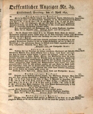 Amtsblatt für den Regierungsbezirk Düsseldorf Freitag 15. April 1842