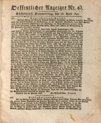 Amtsblatt für den Regierungsbezirk Düsseldorf Donnerstag 28. April 1842