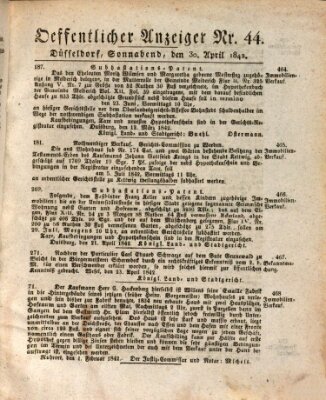 Amtsblatt für den Regierungsbezirk Düsseldorf Samstag 30. April 1842