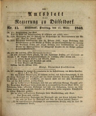 Amtsblatt für den Regierungsbezirk Düsseldorf Freitag 17. März 1843