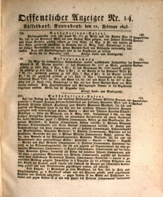 Amtsblatt für den Regierungsbezirk Düsseldorf Samstag 11. Februar 1843