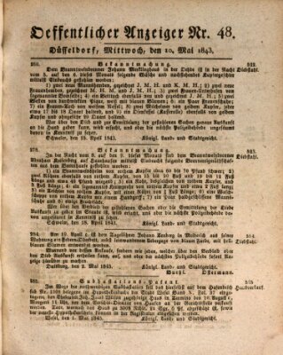 Amtsblatt für den Regierungsbezirk Düsseldorf Mittwoch 10. Mai 1843